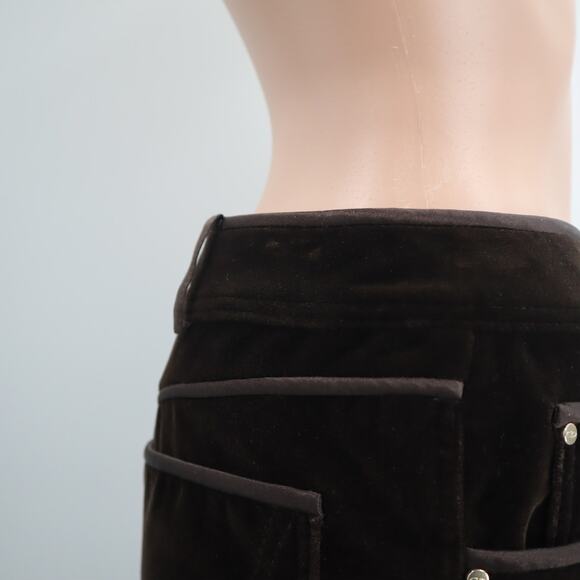 Valentino Vintage FW 2005 Chocolate Velvet Straight Leg Pants Size 4 - Picture 4 of 6